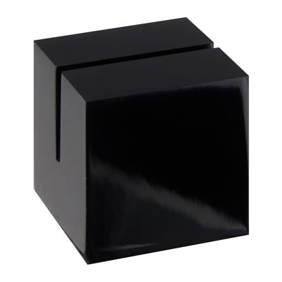 Kartenhalter "Würfel" aus Acryl schwarz | glänzend