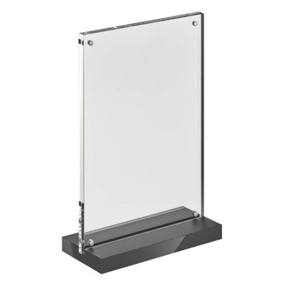 magnetischer T-Aufsteller mit schwarz-matten Sockel Hochformat | A5