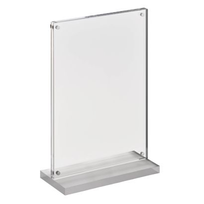 magnetischer T-Aufsteller mit transparent-matten Sockel Hochformat | A5