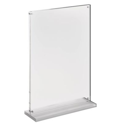 magnetischer T-Aufsteller mit transparent-matten Sockel A4 - 210 x 297 mm  | Hochformat 