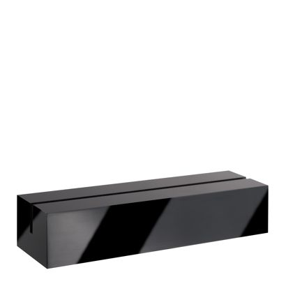 Kartenhalter aus Acryl, Sockel für variables Stecksystem MODUL schwarz | 148 mm | glänzend