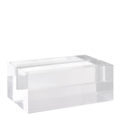 Kartenhalter aus Acryl, Sockel für variables Stecksystem MODUL transparent | 74 mm | glänzend