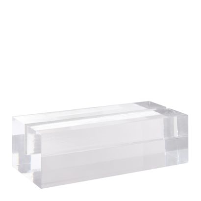 Kartenhalter aus Acryl, Sockel für variables Stecksystem MODUL transparent | 100 mm | glänzend
