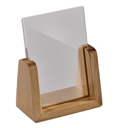Tischaufsteller Holz LignoLine  A7 - 74 x 105 mm  | Hochformat  | Buchenholz|Acryl (PMMA) 