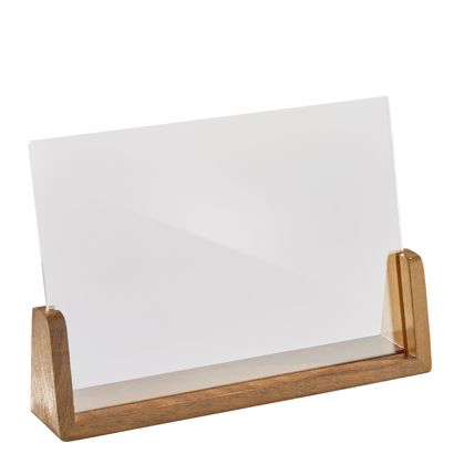Tischaufsteller Holz LignoLine  A5 - 210 x 148 mm  | Querformat  | Buchenholz|Acryl (PMMA) 