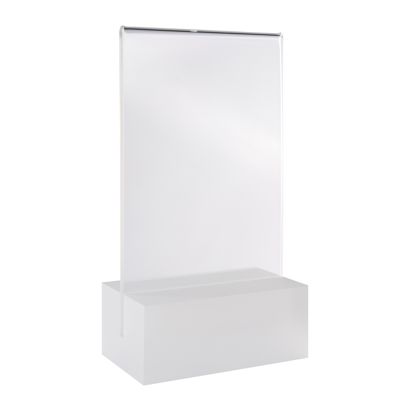 Tischaufsteller MODUL, Acrylglastasche mit Acrylsockel transparent | A7 | matt