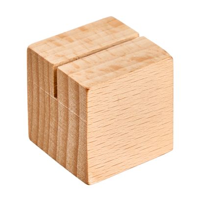 Kartenhalter SQUARE gerader Einsteckschlitz | 30 x 30 mm | Buchenholz | geölt