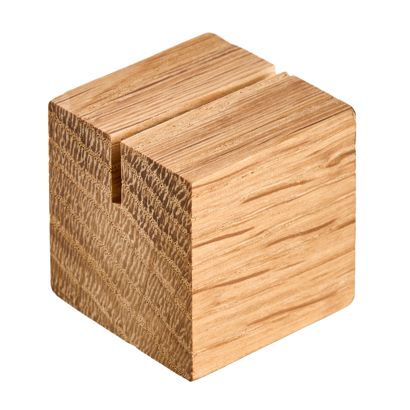 Kartenhalter SQUARE gerader Einsteckschlitz | 30 x 30 mm | Eichenholz | geölt