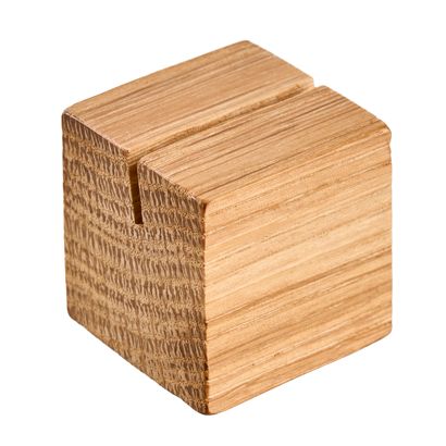 Kartenhalter SQUARE schräger Einsteckschlitz | 30 x 30 mm | Eichenholz | geölt