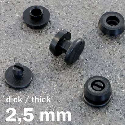 Druckösen Kunststoff, dicke Ausführung schwarz  | 2.5 mm