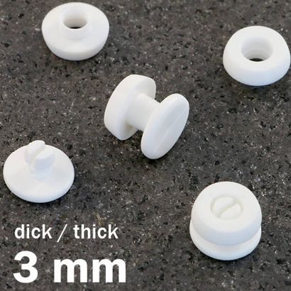 Druckösen Kunststoff, dicke Ausführung weiß  | 3 mm