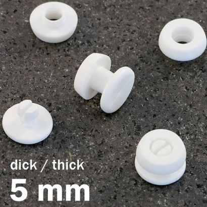 Druckösen Kunststoff, dicke Ausführung weiß  | 5 mm