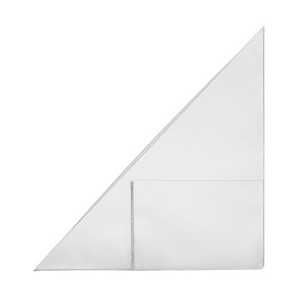 Dreiecktaschen mit Visitenkartentasche, selbstklebend, PP-Folie, transparent 170 x 170 mm – rechts