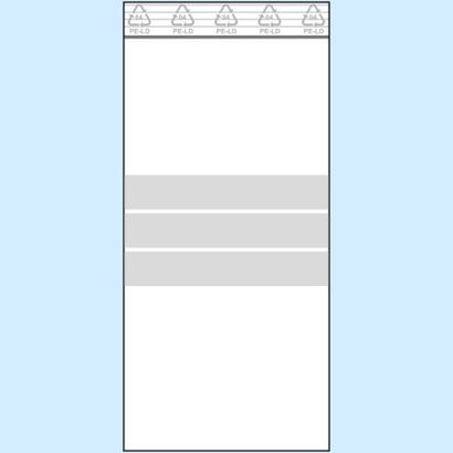 Druckverschlussbeutel, mit Beschriftungsstreifen, PE-Folie 100 x 220 mm | 90 µm
