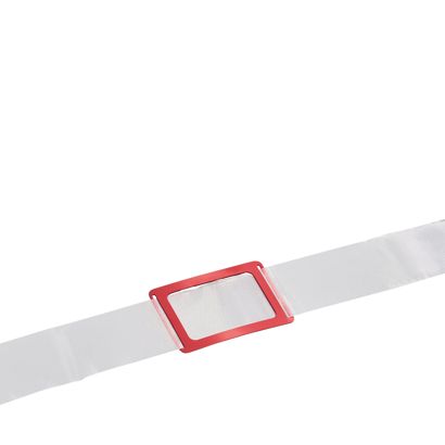 Datumsweiser, mit Knebelgummi und Metallsplinten, rot, Schlitzfenster ES3, 20 x 31 mm innen, 27 x 41 mm außen | 330 mm
