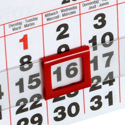 Datumsweiser für Tischkalender, Blockausführung, 8 x 10 mm, für 95 mm Kalenderbreite 