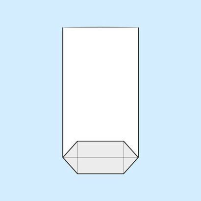 Kreuzbodenbeutel, OPP-Folie 75 x 130 mm
