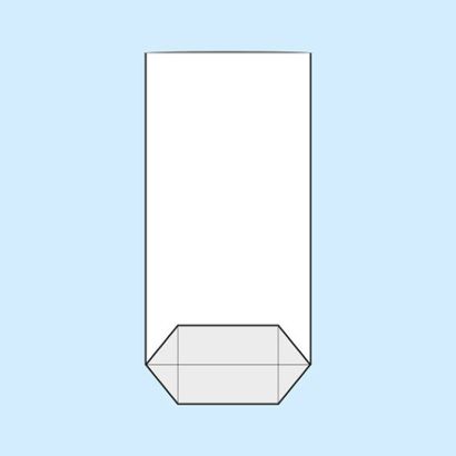 Kreuzbodenbeutel, OPP-Folie 120 x 225 mm