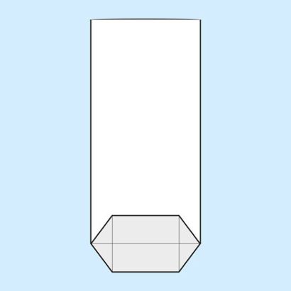 Kreuzbodenbeutel, OPP-Folie 130 x 260 mm