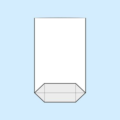 Kreuzbodenbeutel, OPP-Folie 145 x 210 mm
