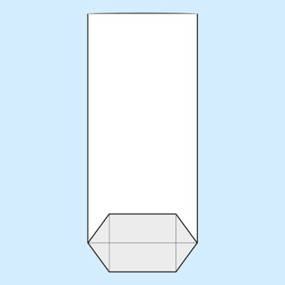 Kreuzbodenbeutel, OPP-Folie 145 x 300 mm