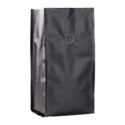 Kaffeebeutel mit Aromaschutzventil, schwarz 290 x 120 mm