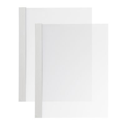 Einbanddeckel Folie A4, NOBLESS, Kartonleiste mit Aufschlag-Rille grau, transparent