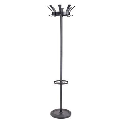 Garderobenständer, 16 Haken, schwarz, Stahl 