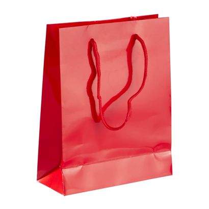 Geschenktasche, glänzend rot | 20 x 25 x 8 cm