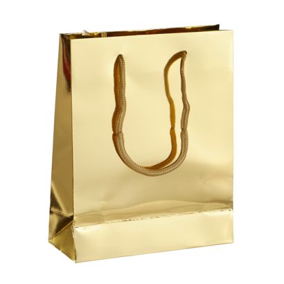 Geschenktasche, glänzend gold | 20 x 25 x 8 cm