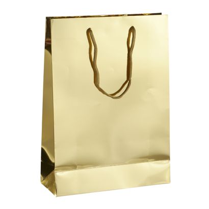 Geschenktasche, glänzend gold | 26 x 36 x 10 cm