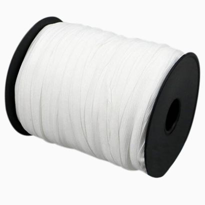Gummizugschnüre auf Rolle, 6 mm, weiß, extra weich (Rolle mit 200 m) 