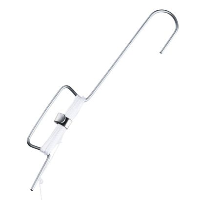 Haken mit Faden transparente Perle | kleiner Haken