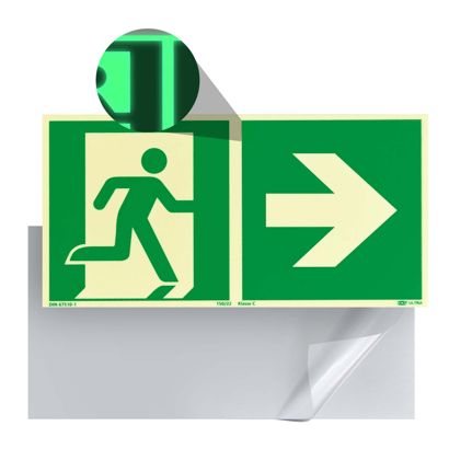 Fluchtwegschild langnachleuchtend, Kunststoff, ISO 7010 rechts