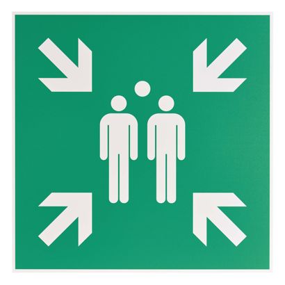 Sammelplatzschild, Aluminium, 400 x 400 mm 