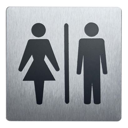 Hinweisschild, Edelstahl, 90 x 90 mm Damen & Herren