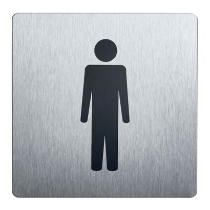 Hinweisschild, Edelstahl, 90 x 90 mm Herren