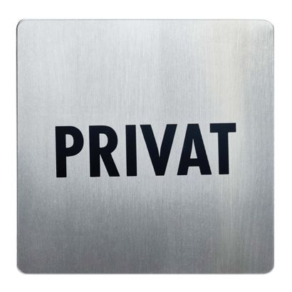 Hinweisschild, Edelstahl, 90 x 90 mm Privat