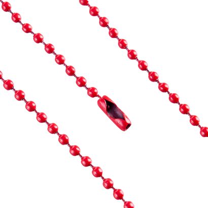 Kugelketten mit Verschluss rot | 2,4 mm | 102 mm