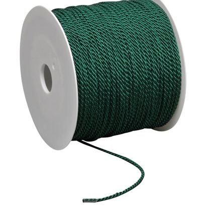 Atlaskordel auf Rolle, 2 mm x 100 m, Viskose dunkelgrün