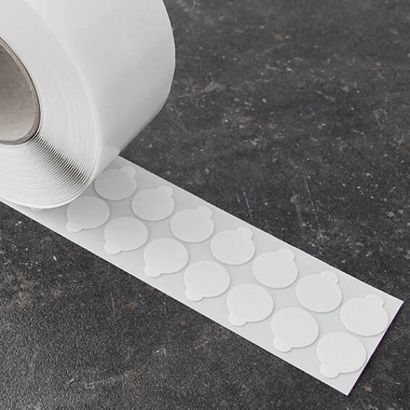 Doppelseitige Reinacrylat-Klebepunkte, 1 mm dick, stark/stark 25 mm | 1.000 STK