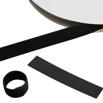 Klettband Back to Back, Rolle mit 5 m, schwarz 