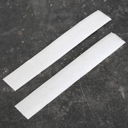 Klettstreifen selbstklebend, Haken und Flausch paarweise weiß | 20 x 150 mm