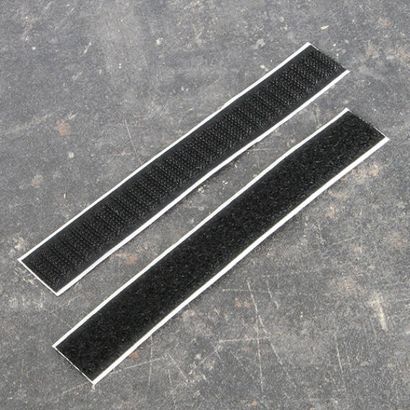 Klettstreifen selbstklebend, Haken und Flausch paarweise schwarz | 20 x 150 mm