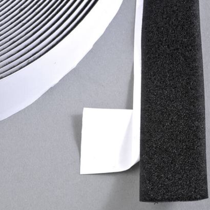 Flauschband selbstklebend auf Rolle mit 25 m 30 mm | schwarz