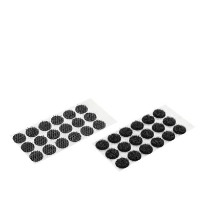 Klettpunkte auf Bogen, Set aus Haken und Flausch 10 mm | schwarz  | Set - Haken und Flausch  | 216 Paar
