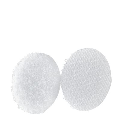 Klettpunkte auf Bogen, Set aus Haken und Flausch 21 mm | weiß  | Set - Haken und Flausch  | 108 Paar