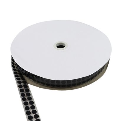 Klettpunkte auf Rolle, 10 mm | schwarz | Haken