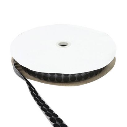 Klettpunkte auf Rolle, 13 mm | schwarz | Flausch
