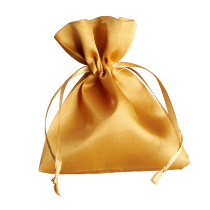 Satinsäckchen gold | 80 x 100 mm